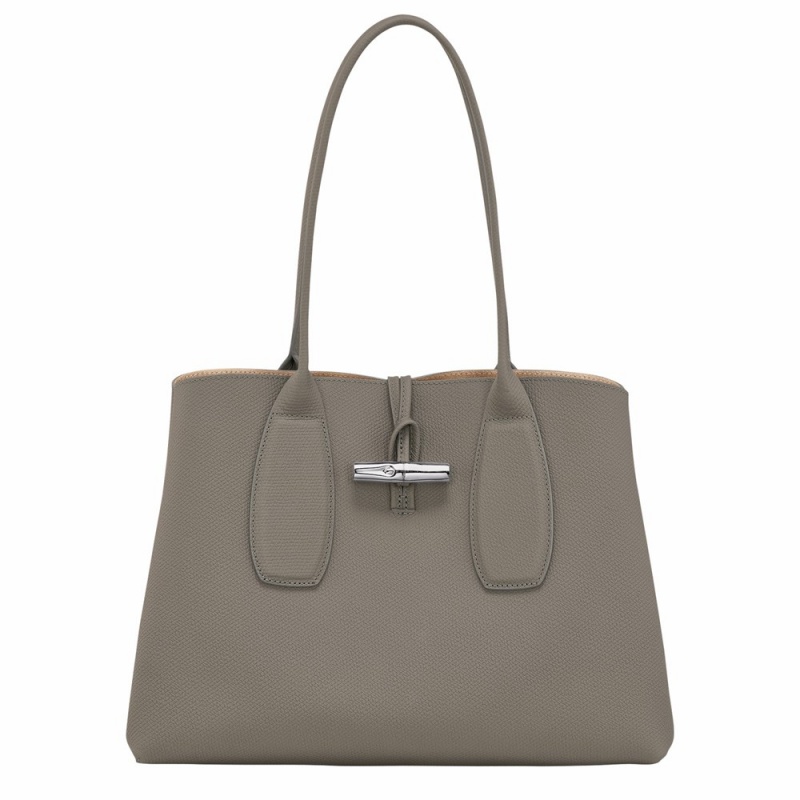 Gray Longchamp Roseau L Women's Shoulder Bags